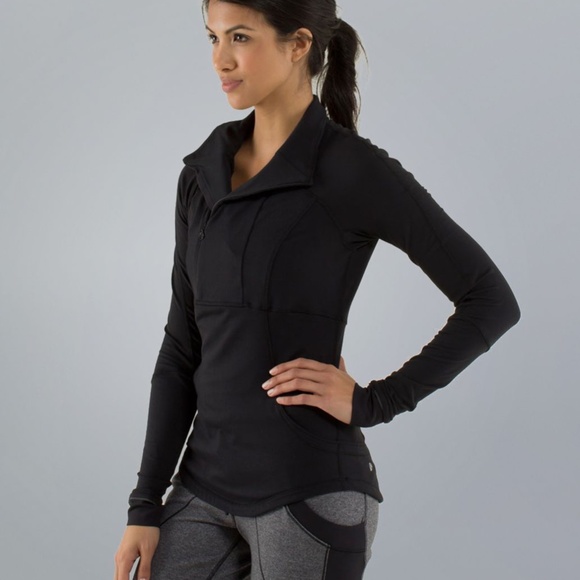 Lululemon Base Runner 1/2 Half Zip Pullover Black Size 4 OG Rulu Like New VEUC - Picture 5 of 16